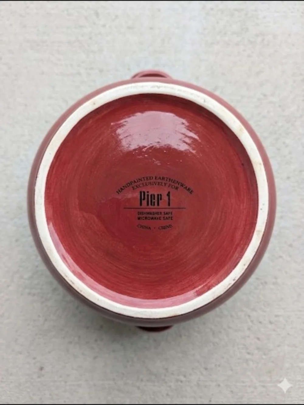 Pier 1 Handpainted Earthenware Grape Canister Cookie Jar Burgundy Maroon